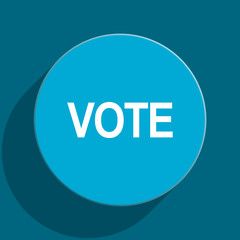 vote blue flat web icon