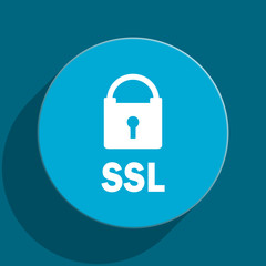 ssl blue flat web icon