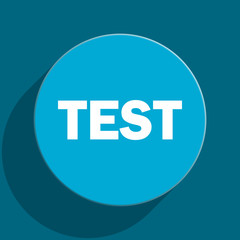 test blue flat web icon