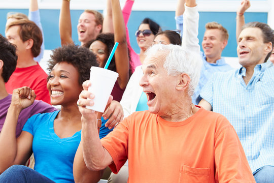 Spectators Cheering At Outdoor Sports Event