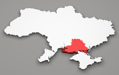 Mappa Ucraina, divisione regioni, kherson