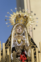 Virgen de los Dolores, Semana Santa Córdoba 2014 - obrazy, fototapety, plakaty