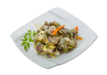 Raw octopus salad
