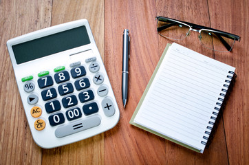 Blank Page notebook and calculator