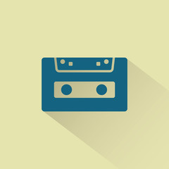 Retro audio cassette vector icon.