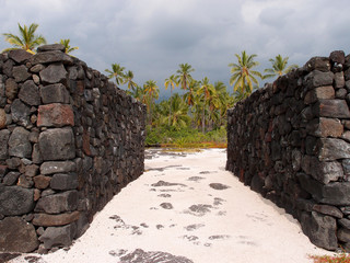 Rock Walls of Pu'uhonua o Honaunau - Place of Refuge