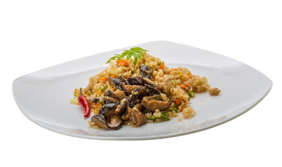 Fried rice with mushrooms