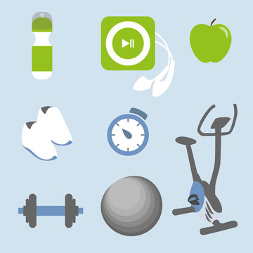Fitness icons set