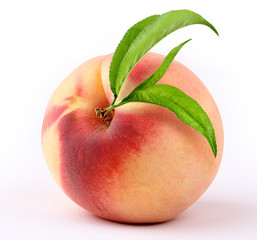 peach with leafs