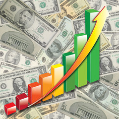 Graph with Money background