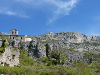 Fototapeta premium Gréolières chapelle St Etienne cote d'azur france