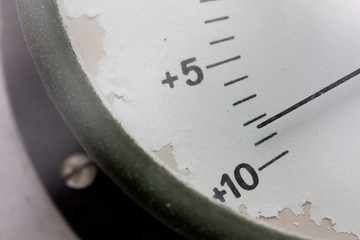 Meter needle of the old barometer