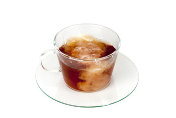 Black tea with milk and cinnamon