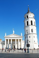 Obraz premium The Cathedral place in Vilnius city on April 26, 2014