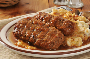 Meatloaf and potatoes