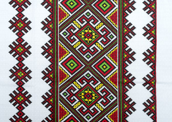 embroidered good by cross-stitch pattern. ukrainian ethnic ornam