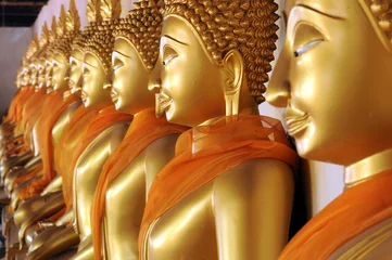 Velvet curtains Buddha group of buddha statue ,Wat Phutthaisawan , Ayutthaya ,Thailand