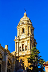 Fototapeta na wymiar Belltower of the Cathedral in Malaga
