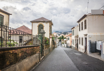 Fototapeta na wymiar old historic town center of Funchal, Madeira island, Portugal.