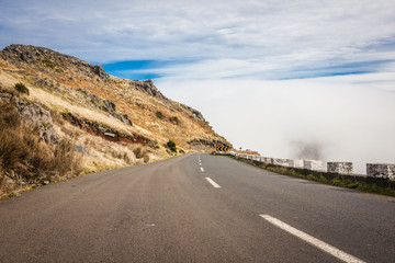 an empty road in Madeira island, Portugal