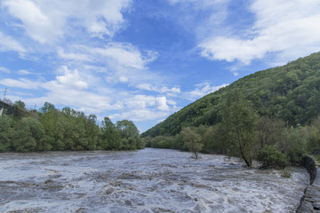Fototapeta na wymiar Flooding river