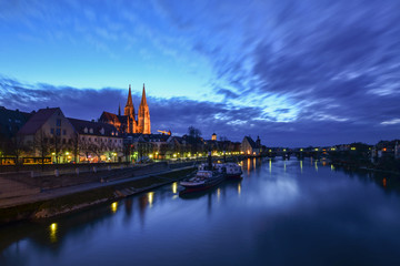 The blue Danube river