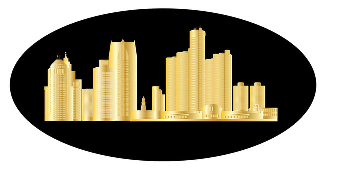 detroit golden skyline