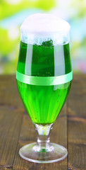 Glass of green beer for St Patricks day