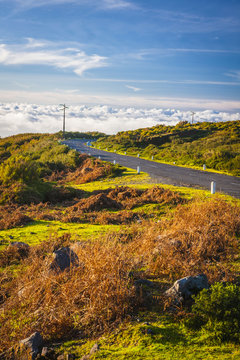empty road on the Madeira island. Portugal