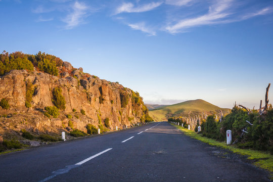 empty road on the Madeira island. Portugal