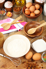 Easter cake preparing in kitchen