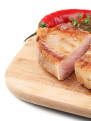 Grilled steak with tomato sauce