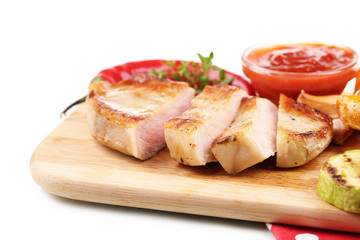 Grilled steak with tomato sauce