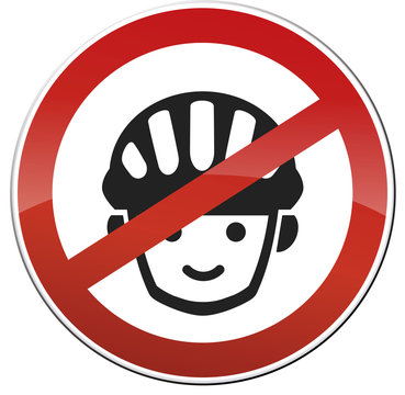 Schild Verbot Fahrradhelm Spielplatz