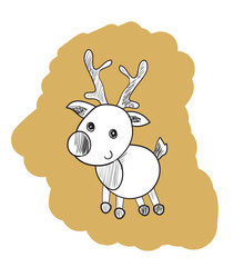 Reindeer Outline Illustration
