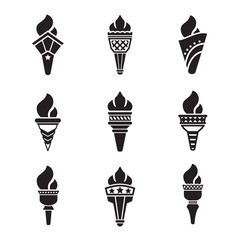 Set icons of torch