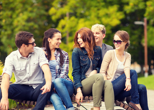 Group Of Students Or Teenagers Hanging Out