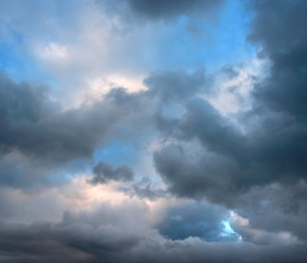 Fototapeta na wymiar Rainy clouds on summer evening