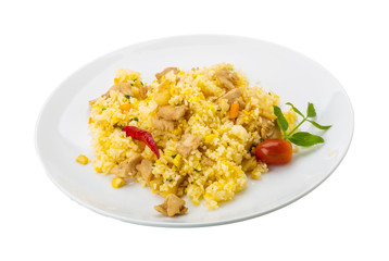 Rice with chicken and pineple