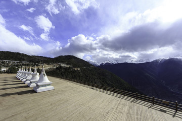 Stupa for mountain climber at Feilai temple, Yunnan China