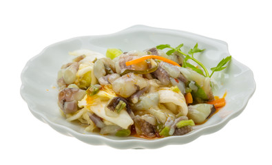 Raw octopus salad