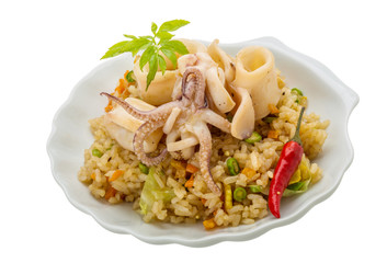Fried rice with calamari