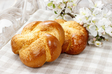 Tasty breakfast: sweet homemade buns