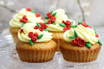 Beautiful rose cupcakes