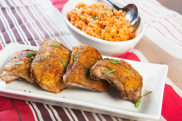 crispy herbed chicken with java rice