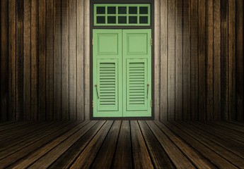 Old wood and door as background