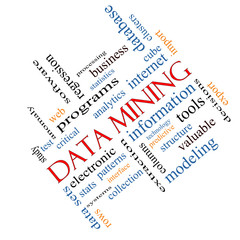 Data Mining Word Cloud Concept Angled