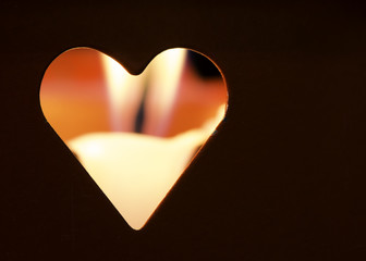 Candles and heart shapes