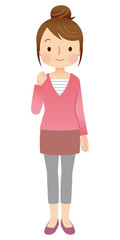 若い女性　全身　主婦