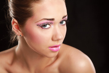 Fototapeta premium Woman eye with exotic style makeup